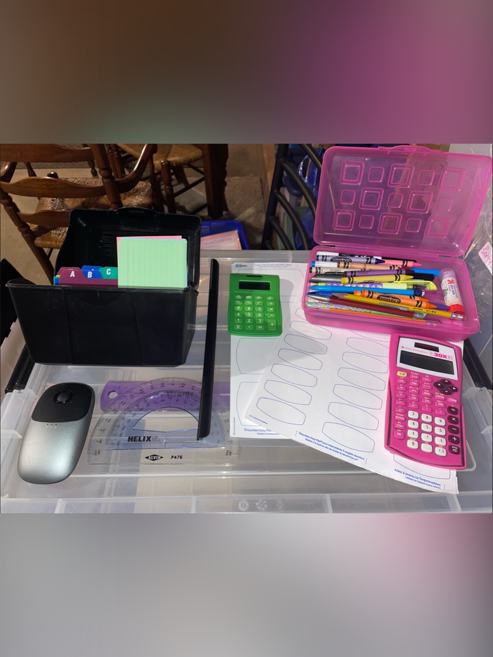 Pink and Green Home Office Supply Set